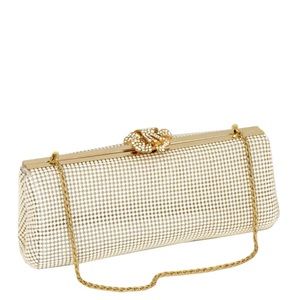 Whiting & Davis Pearl Crystal Flower Clutch